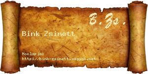 Bink Zsinett névjegykártya